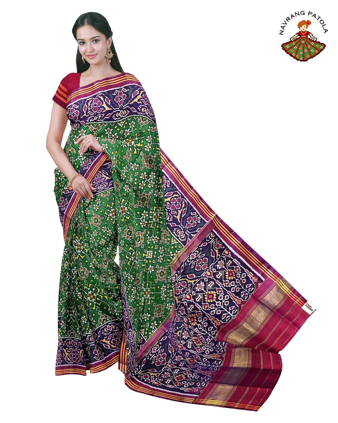 Patan Single Ikat Patola Saree – Balaji Patola Art