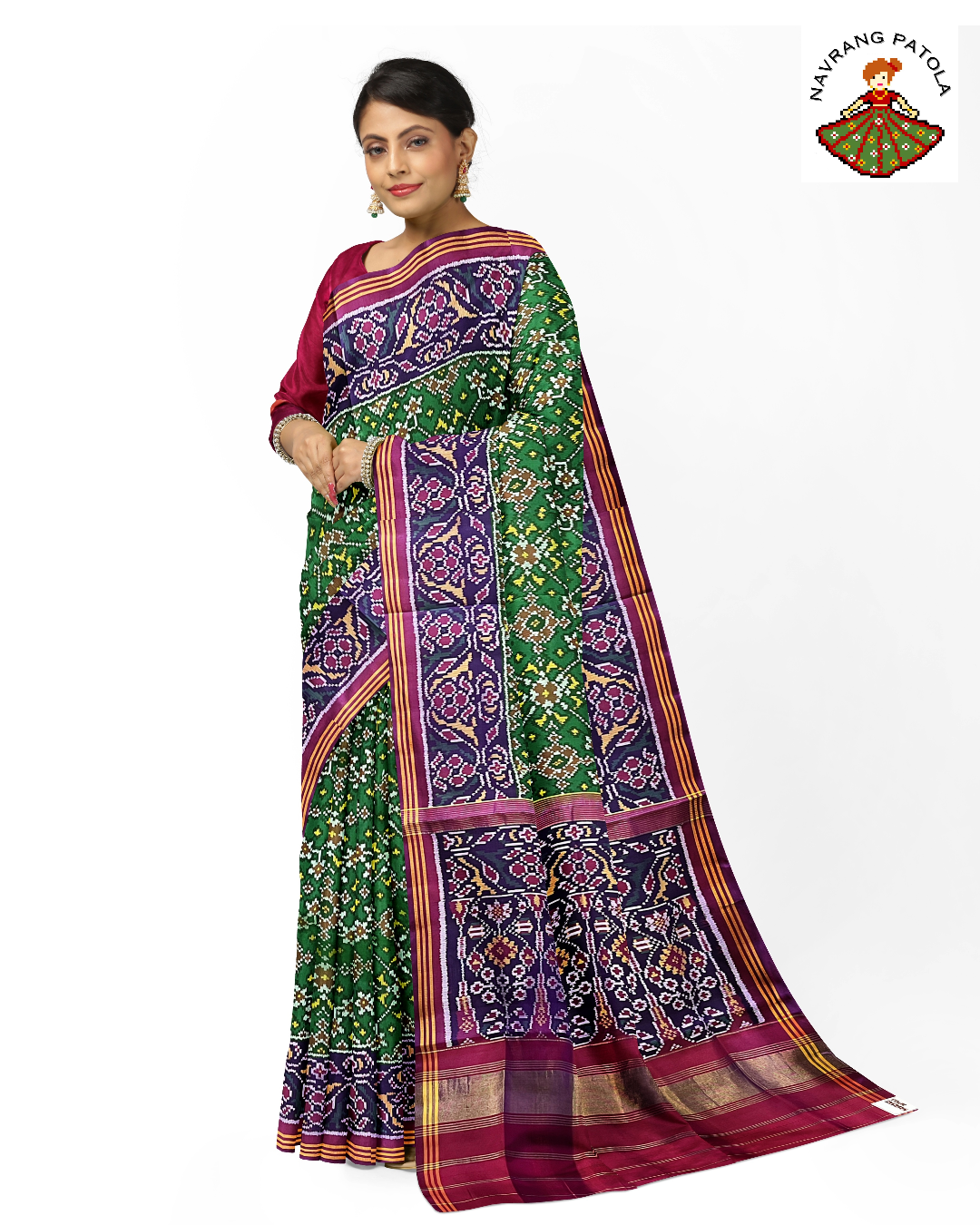 Fuschia 9 figure double ikat patan patola saree. – sohumsutras | Saree,  Fuschia, Indian women